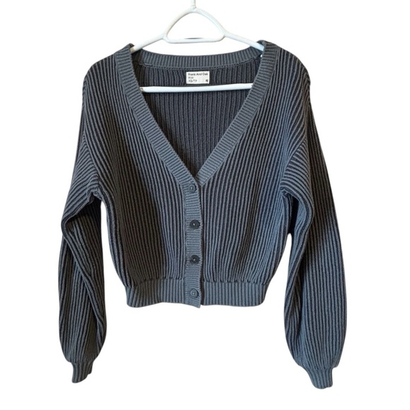 Frank & Oak Sweaters - Frank and Oak Sz XS Organic Cotton Seacell Storm Blue V-Neck Cardigan